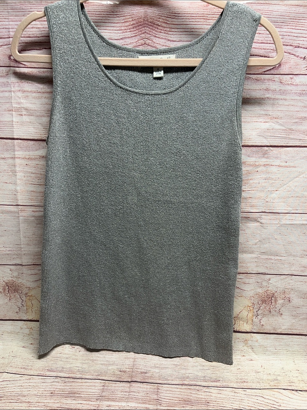 Coldwater Creek Silver Knit Tank Top